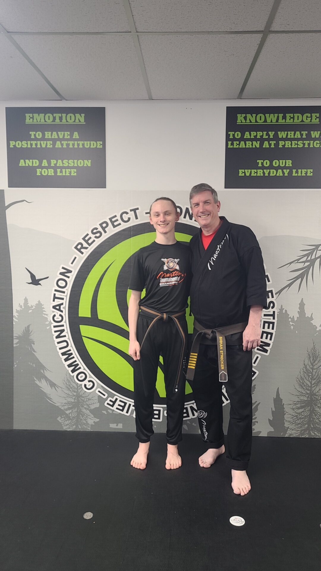 Kaden as an Apprentice Black Belt demonstrating his advanced skills