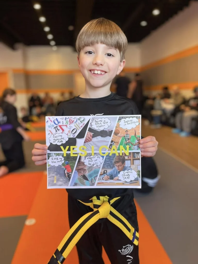Karate boy holding Yes I Can Poster
