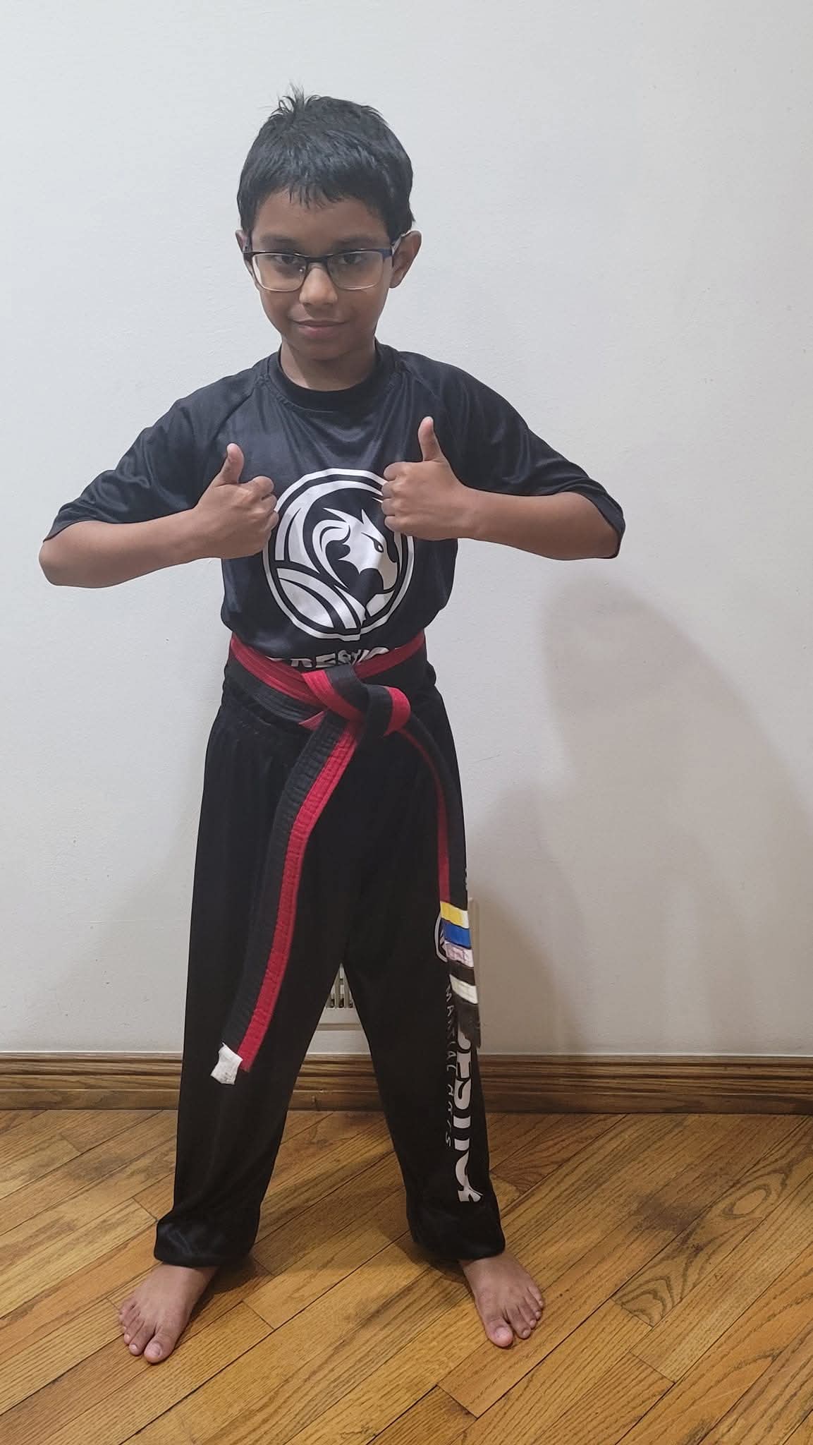 Dwij performing with the demo team